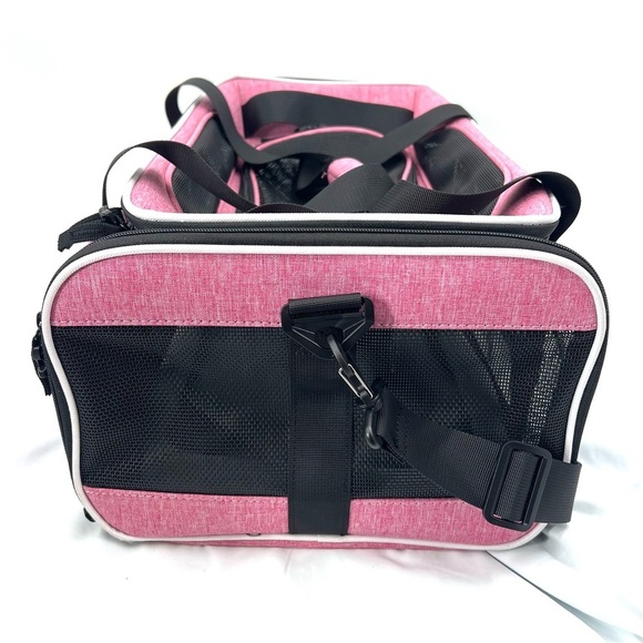 Petskd Pet Carrier, Pink & Black 17 x 13 x 9.5 Inches. Airline Approved - Picture 6 of 13